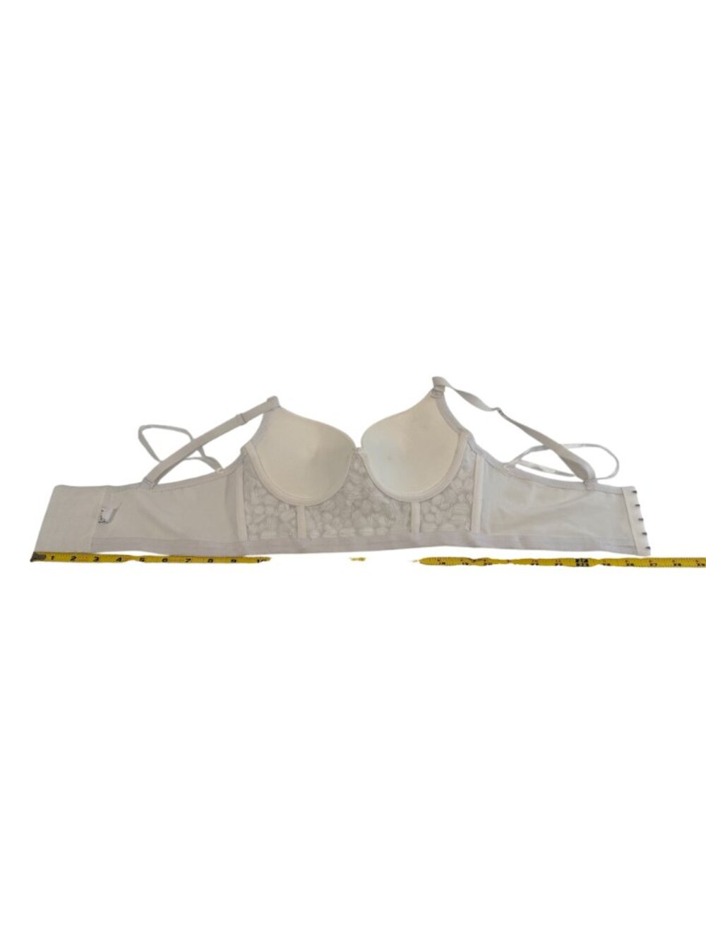 SPARKLY Faceted Crystal Embellished White Bralette Bra Top Adjustable 34/75 - Picture 5 of 14